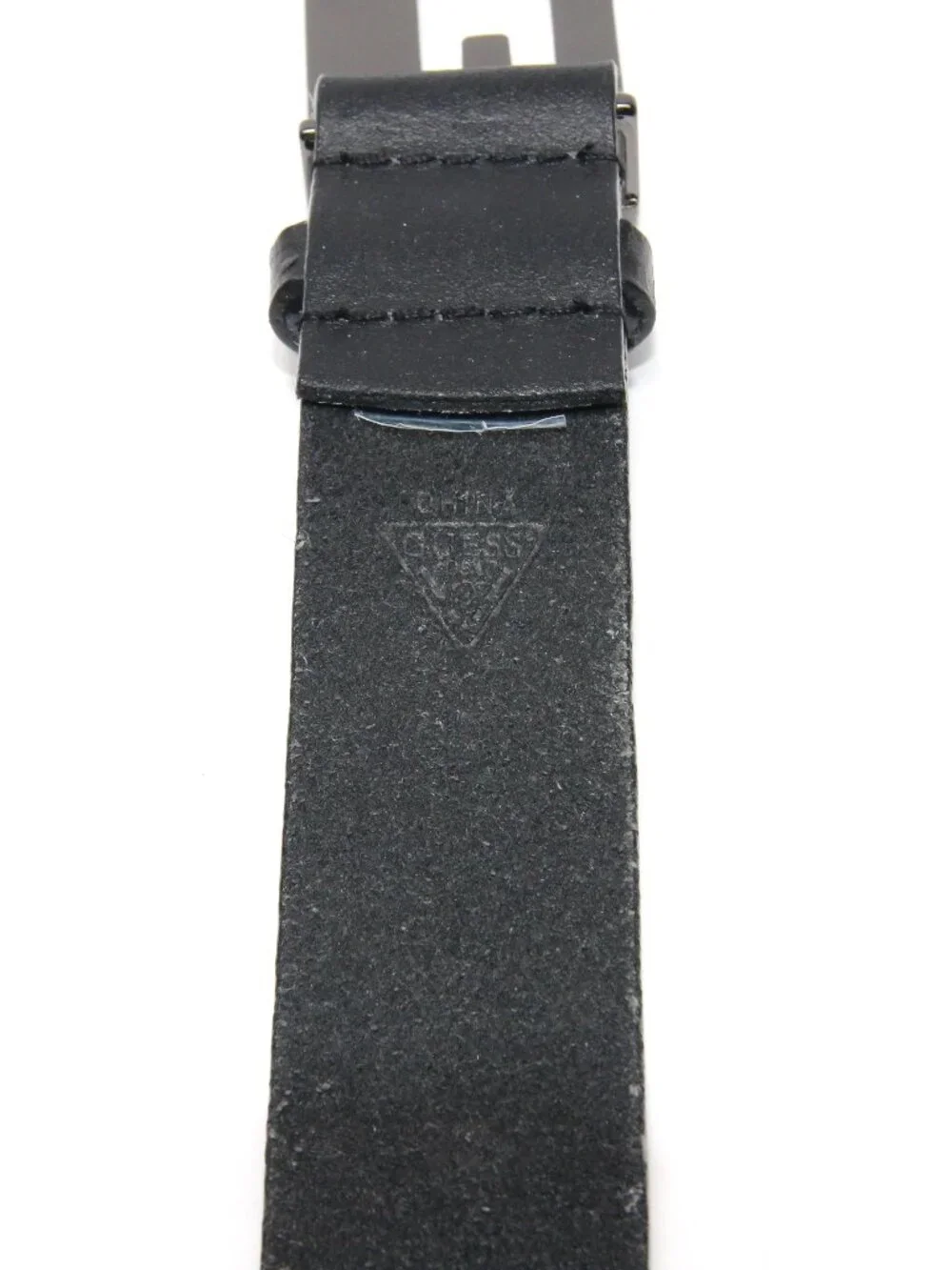 Guess Women's Large Rhinestone Bling G Black Genuine Leather Belt 943210